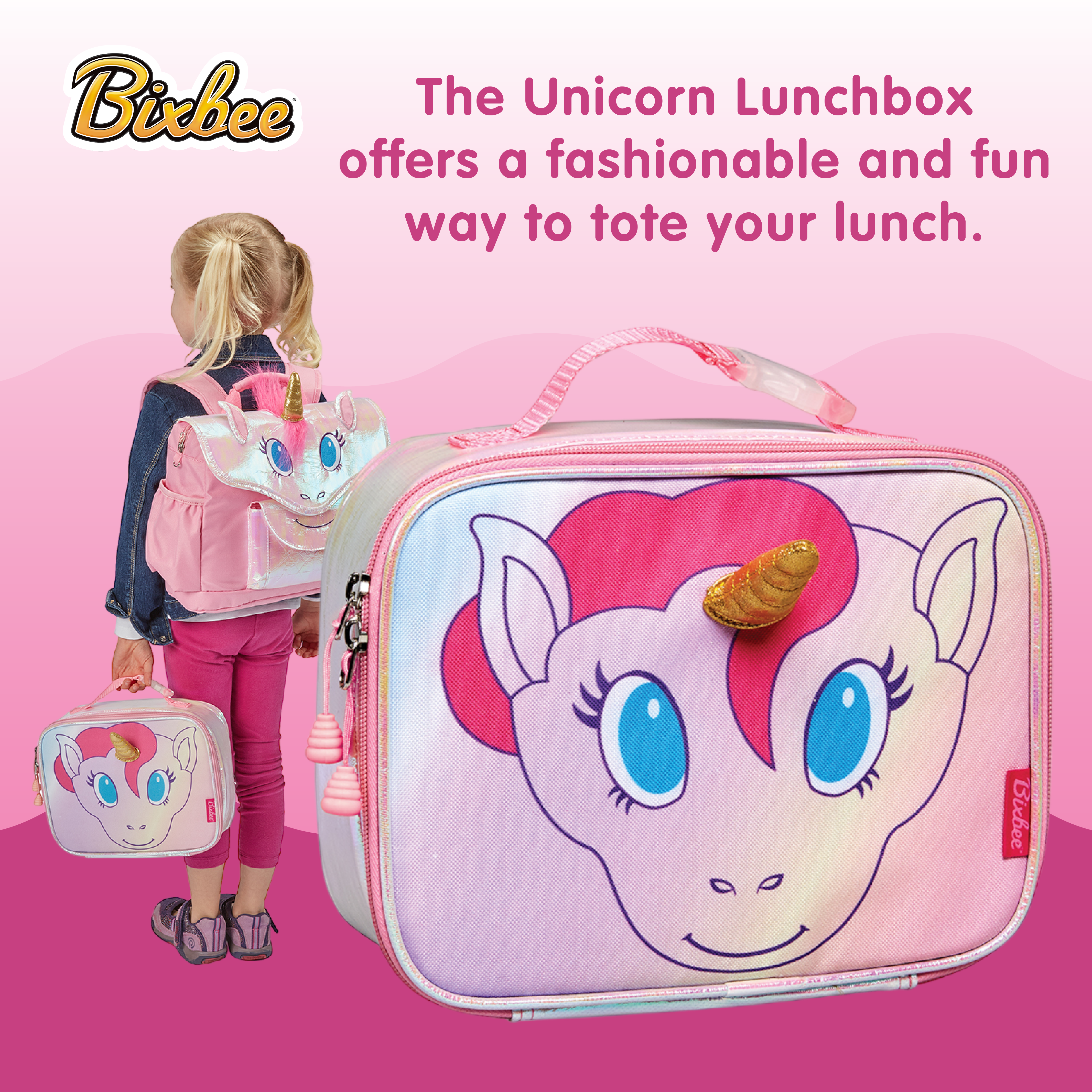 Bixbee Unicorn Lunchbox - Kids Lunch Box, Insulated Lunch Bag For