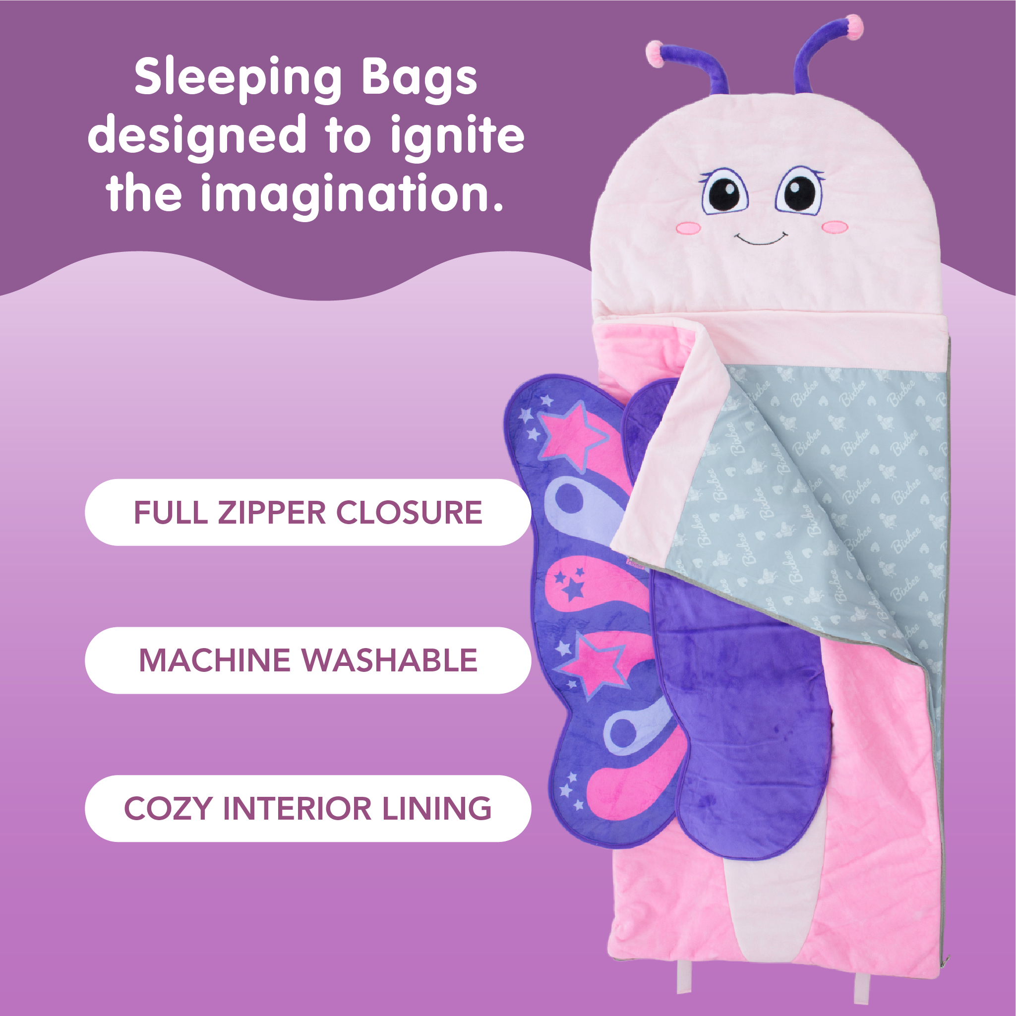 Bixbee Unicorn Sleeping Bag - Pink