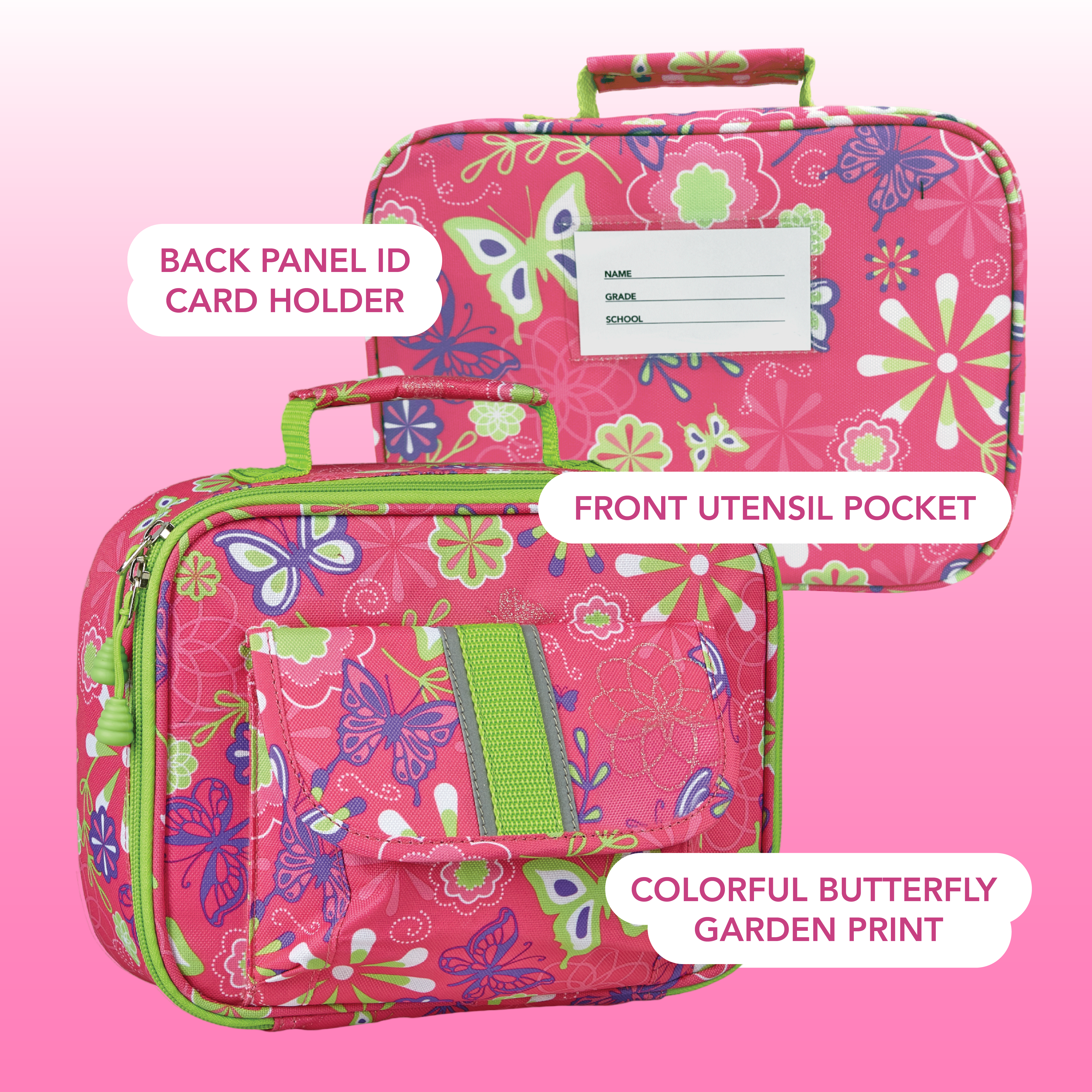 Bixbee Butterfly Garden Lunchbox - Kids Lunch Box, Insulated Lunch