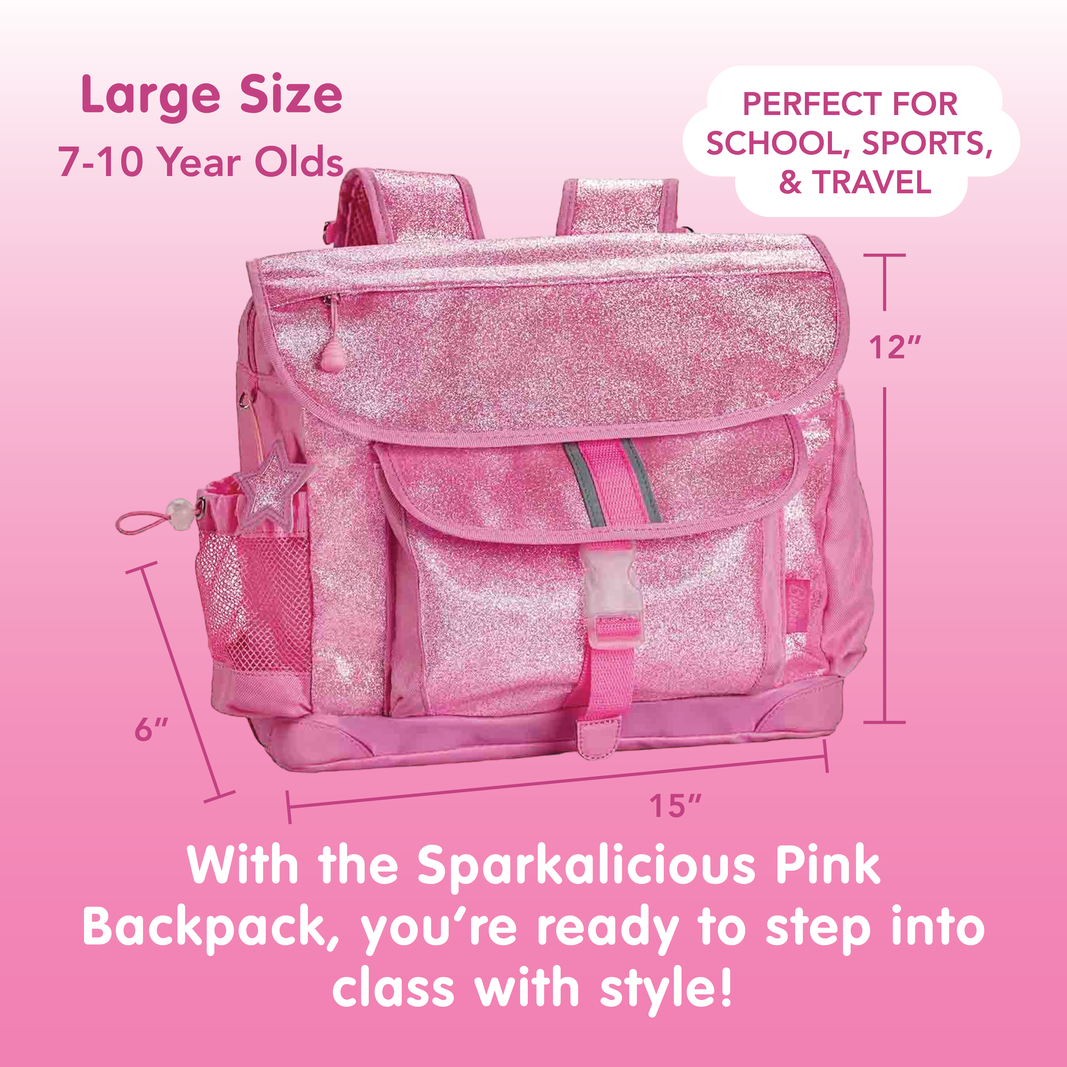 Kid's Backpacks  Sparkalicious™ Pink Children's Backpack Ages 3 to 10 –  Bixbee