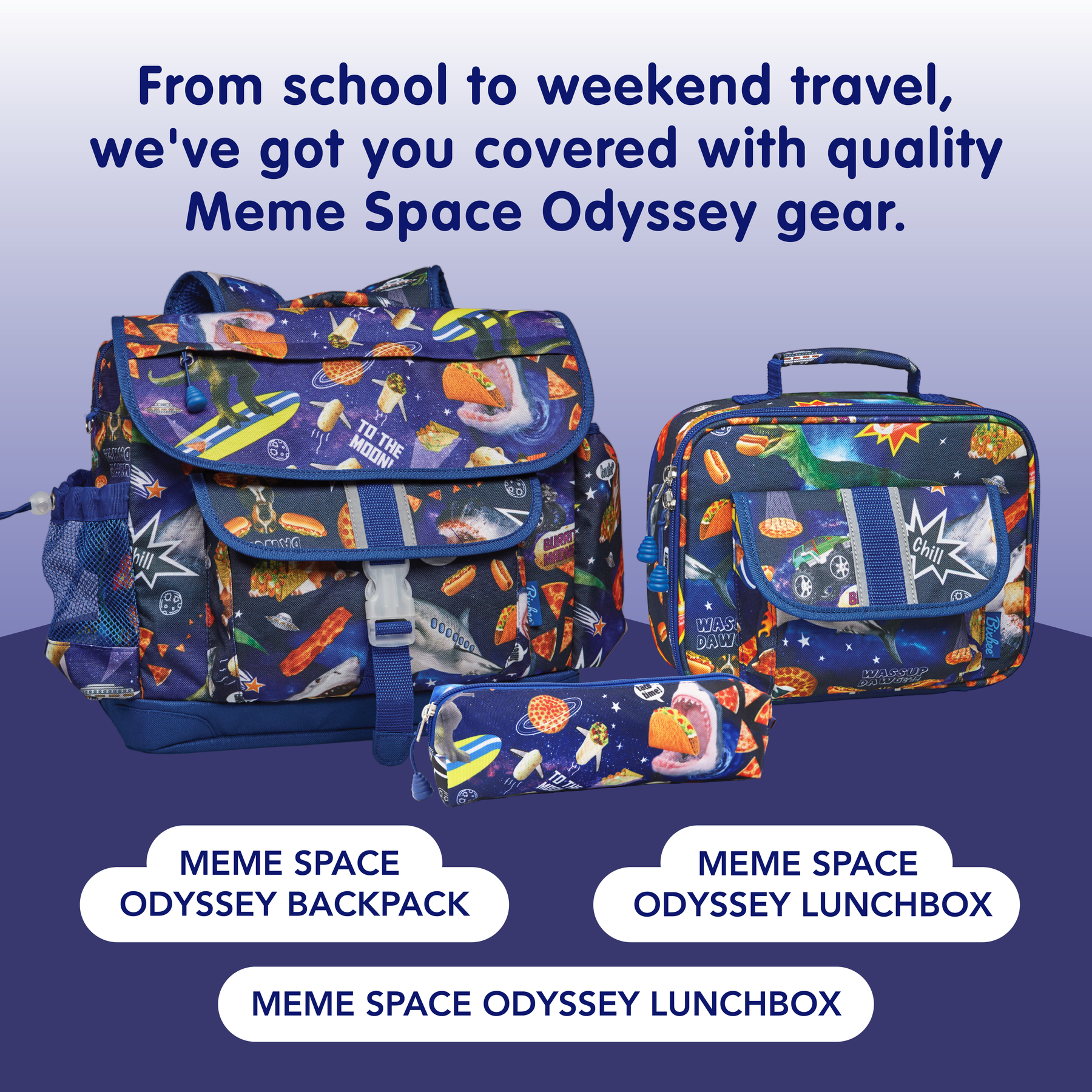 Bixbee Meme Space Odyssey Lunchbox - Kids Lunch Box, Insulated