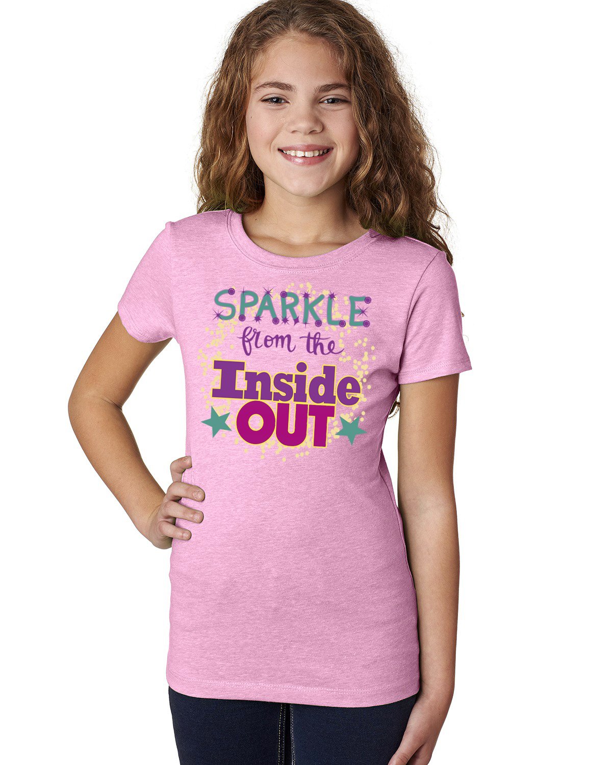 Sparkle from Inside Out - Light Pink T-Shirt Girls – Bixbee
